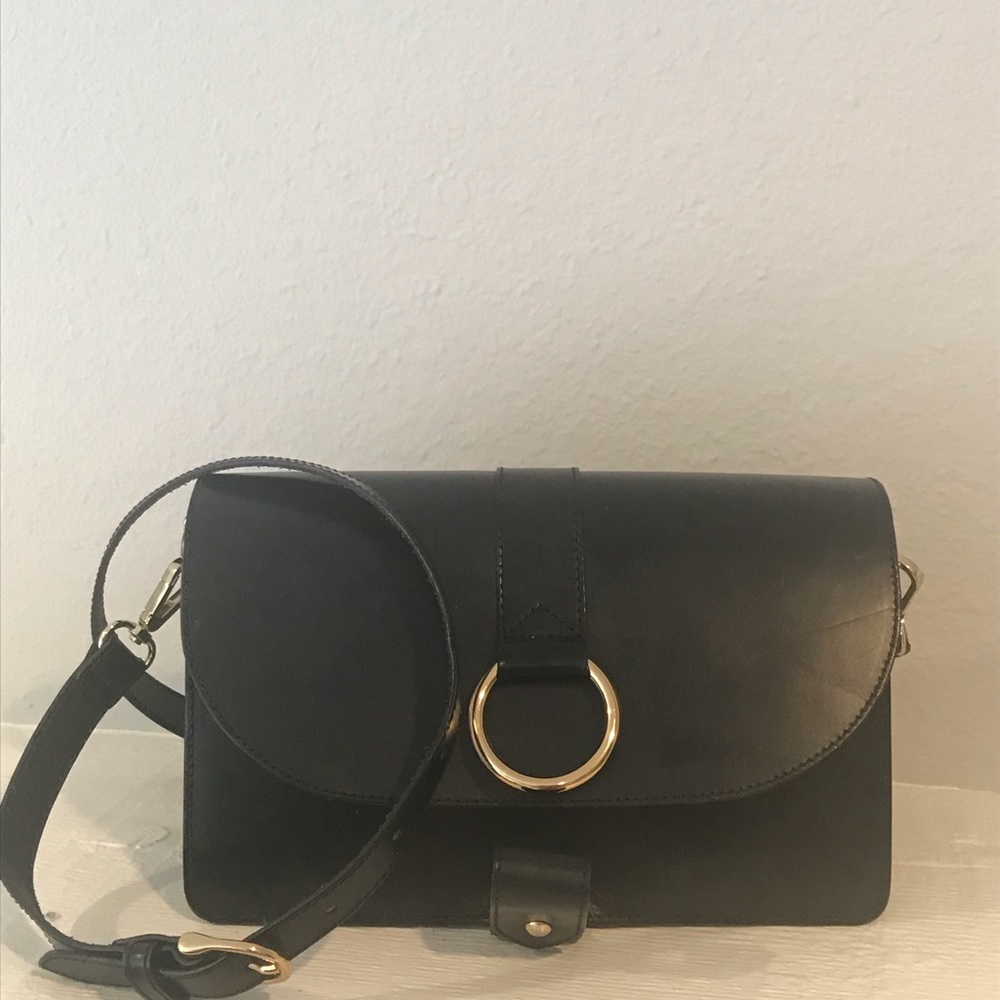 &other stories crossbody bag, leather